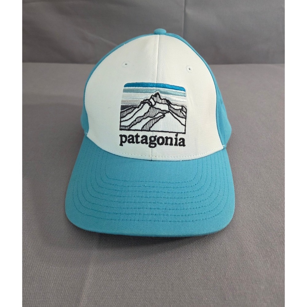 Patagonia Hat Adult Snapback Blue White Mountains Outdoor Hiking Trucker Cap